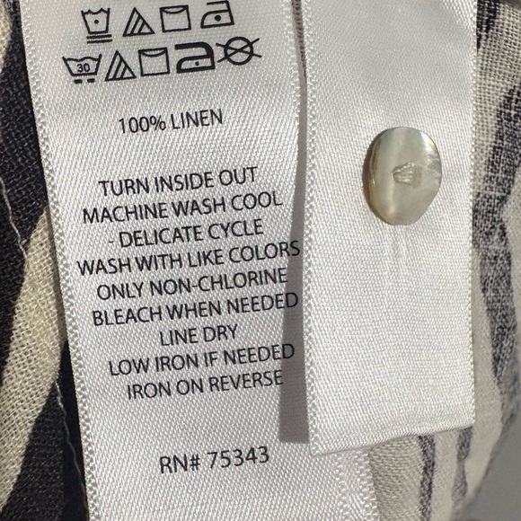 NWT Two Piece Zebra Patterned Linen Shirt and Wide-Leg Pants Set - Picture 8 of 13